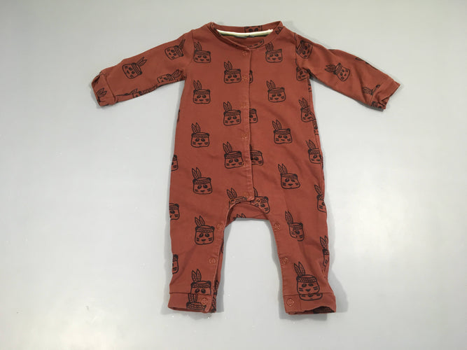 Combinaison jersey brun pandas indien, moins cher chez Petit Kiwi