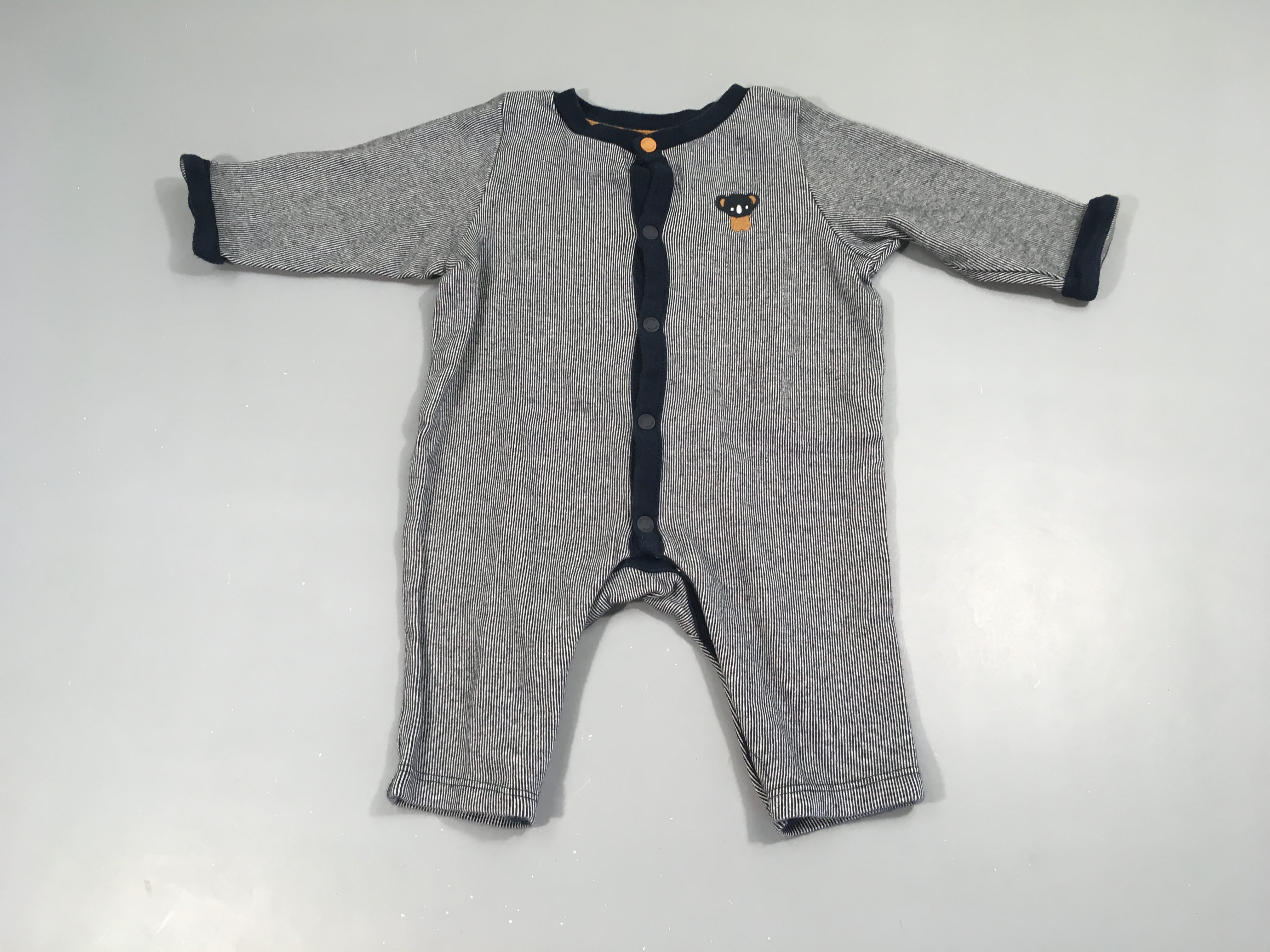 Combinaison gris ligné bleu koala