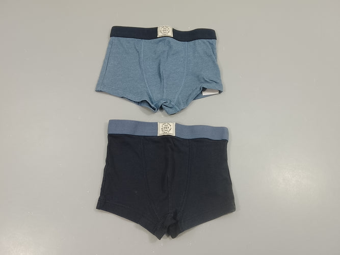 Lot de 2 boxers 1 bleu marine, 1 bleu, moins cher chez Petit Kiwi