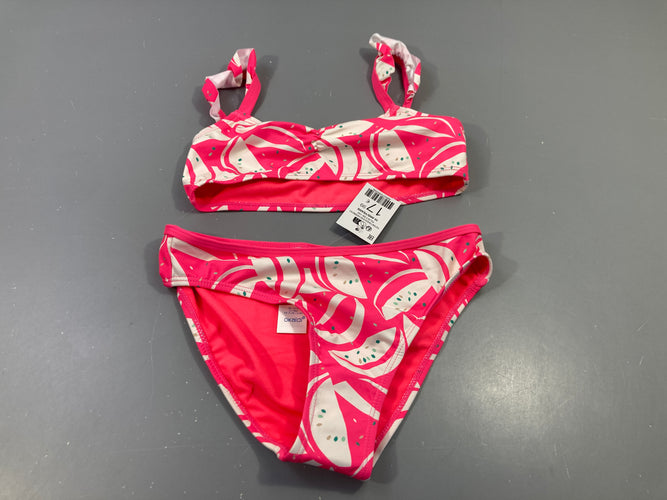 Bikini rose fluo blanc, Neuf, moins cher chez Petit Kiwi