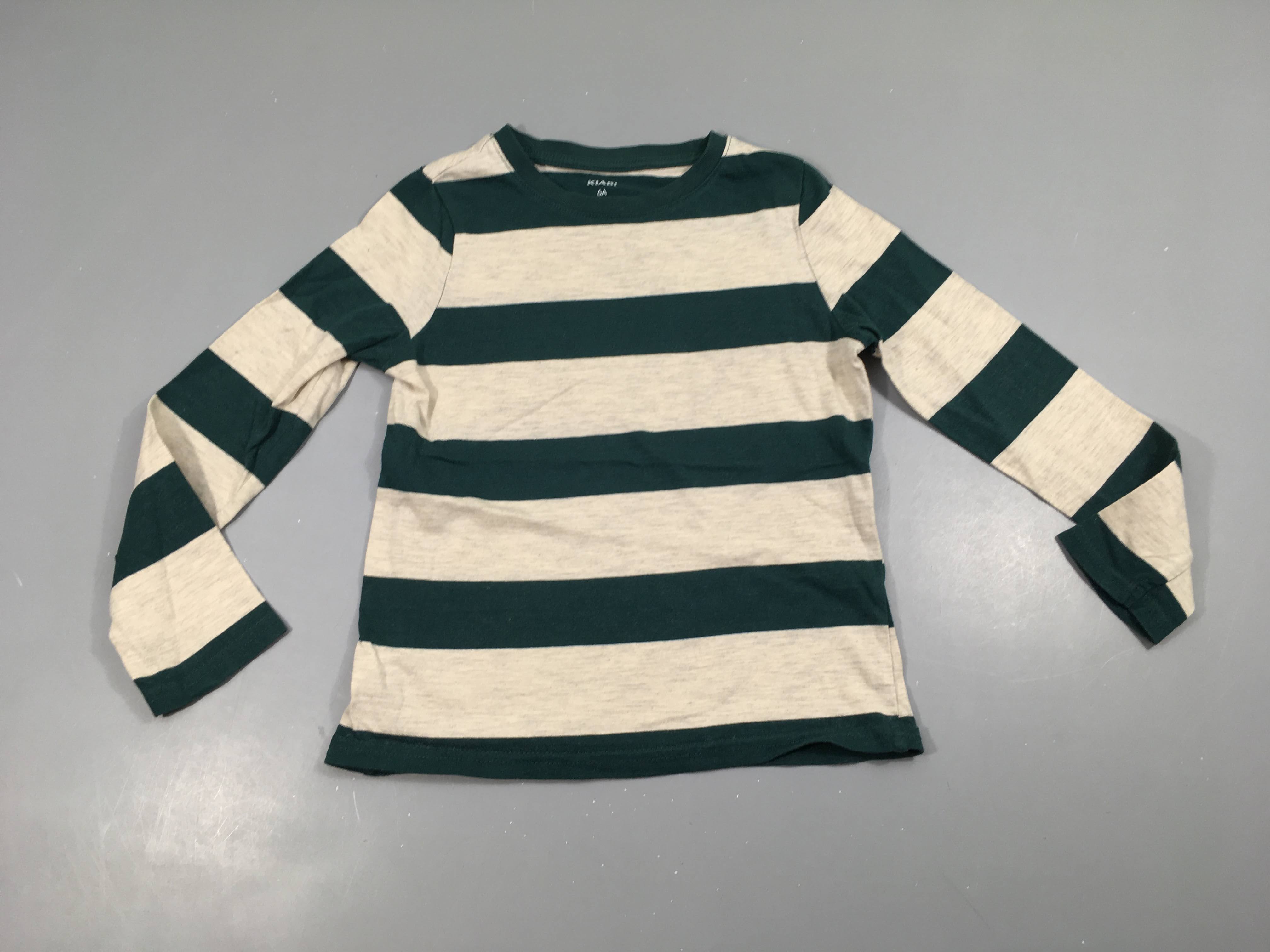 T-shirt m.l rayé gris vert