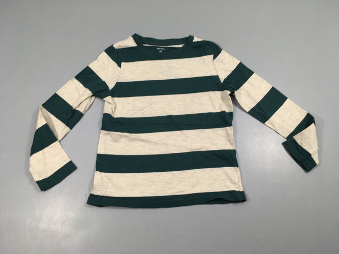 T-shirt m.l rayé gris vert, moins cher chez Petit Kiwi