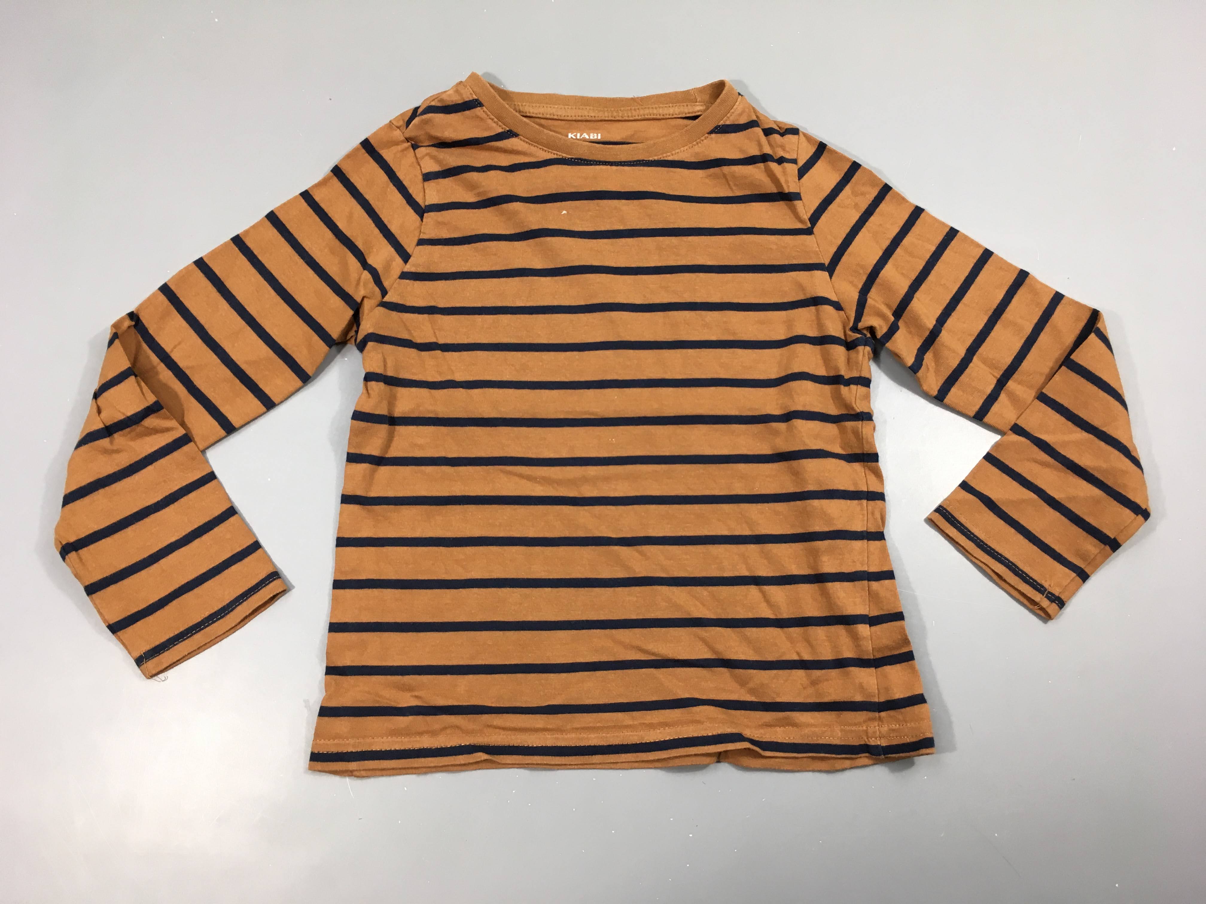 T-shirt m.l brun rayé bleu