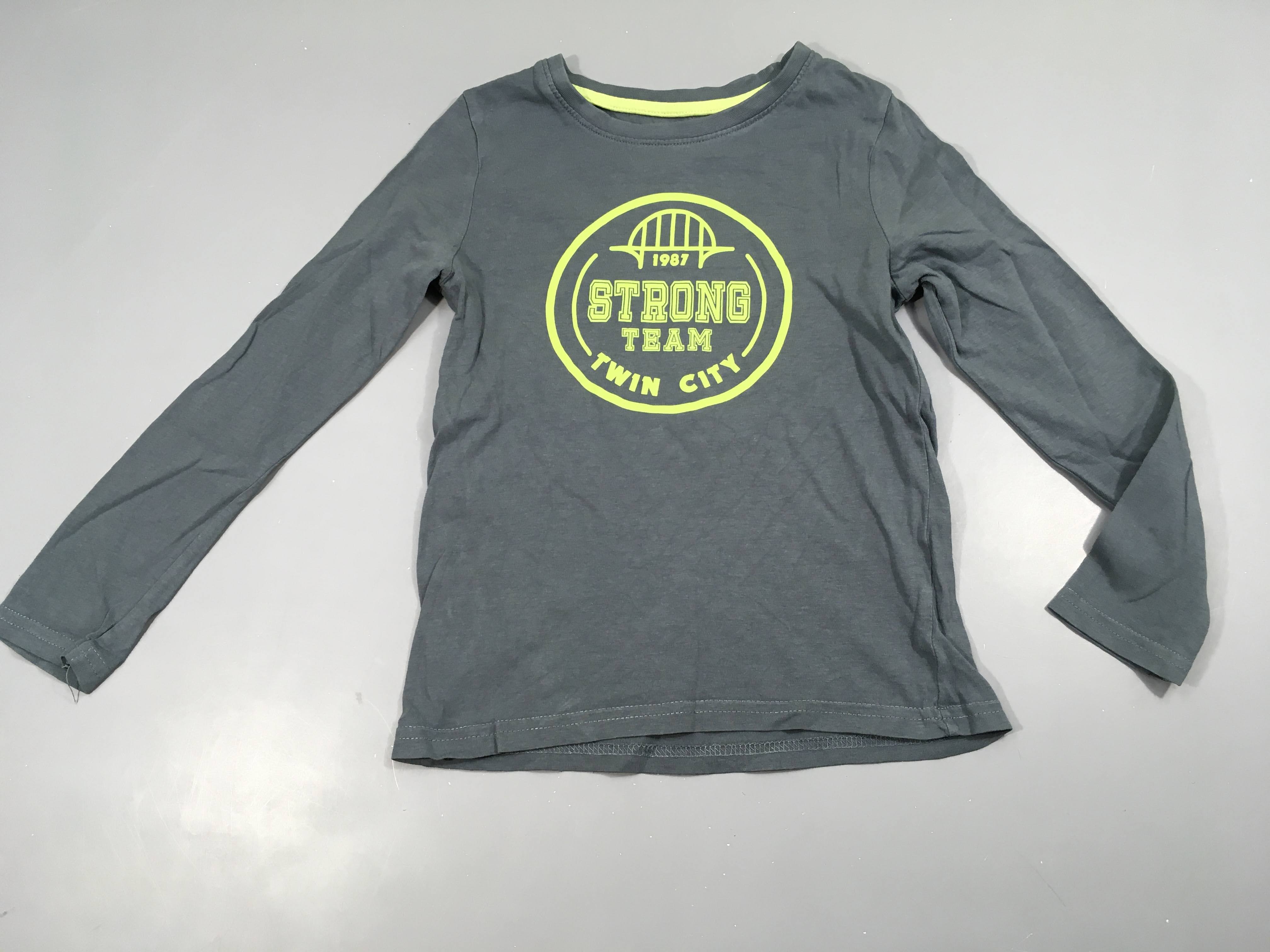 T-shirt m.l bleu vert Strong