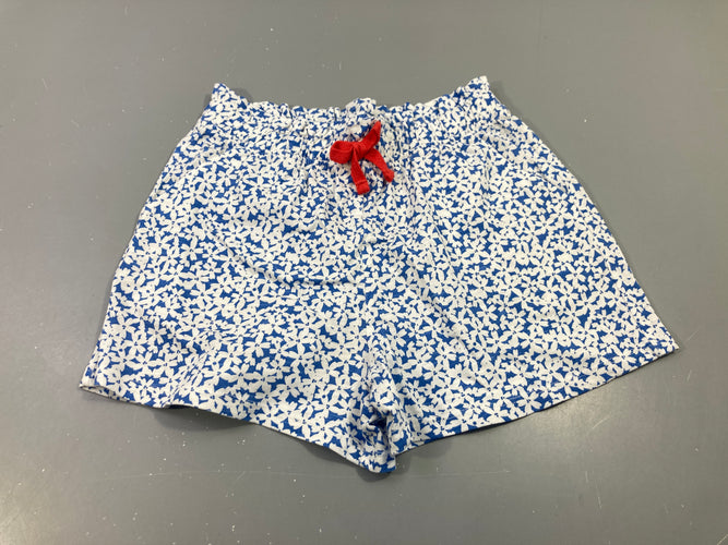 Short bleu fleurs blanches, moins cher chez Petit Kiwi