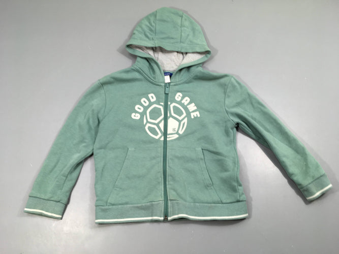 Sweat zippé à capuche menthe Good Game-Taché manche, moins cher chez Petit Kiwi