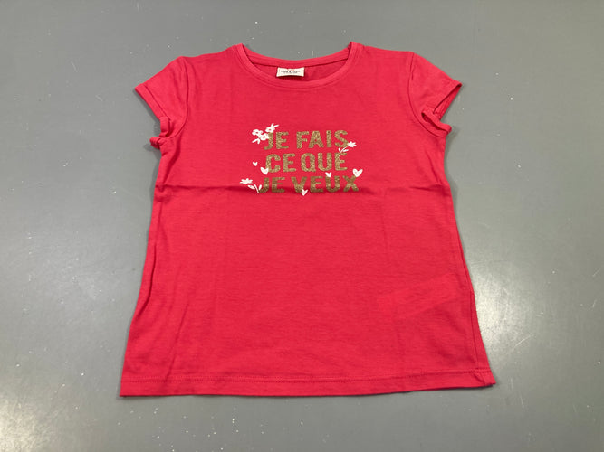 T-shirt m.c rose vif, je fais ce que je veux, moins cher chez Petit Kiwi