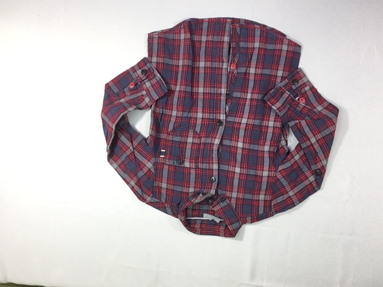 Chemise m.l carreaux rouge/bleu/gris