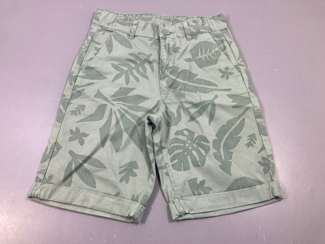 Bermuda vert d'eau avec fleurs, moins cher chez Petit Kiwi