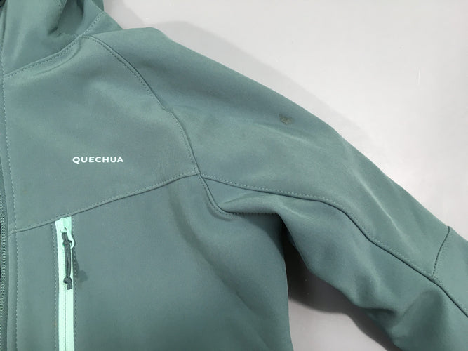 Veste softshell menthe-Qques taches voir photo-boulochée arrière bas, moins cher chez Petit Kiwi