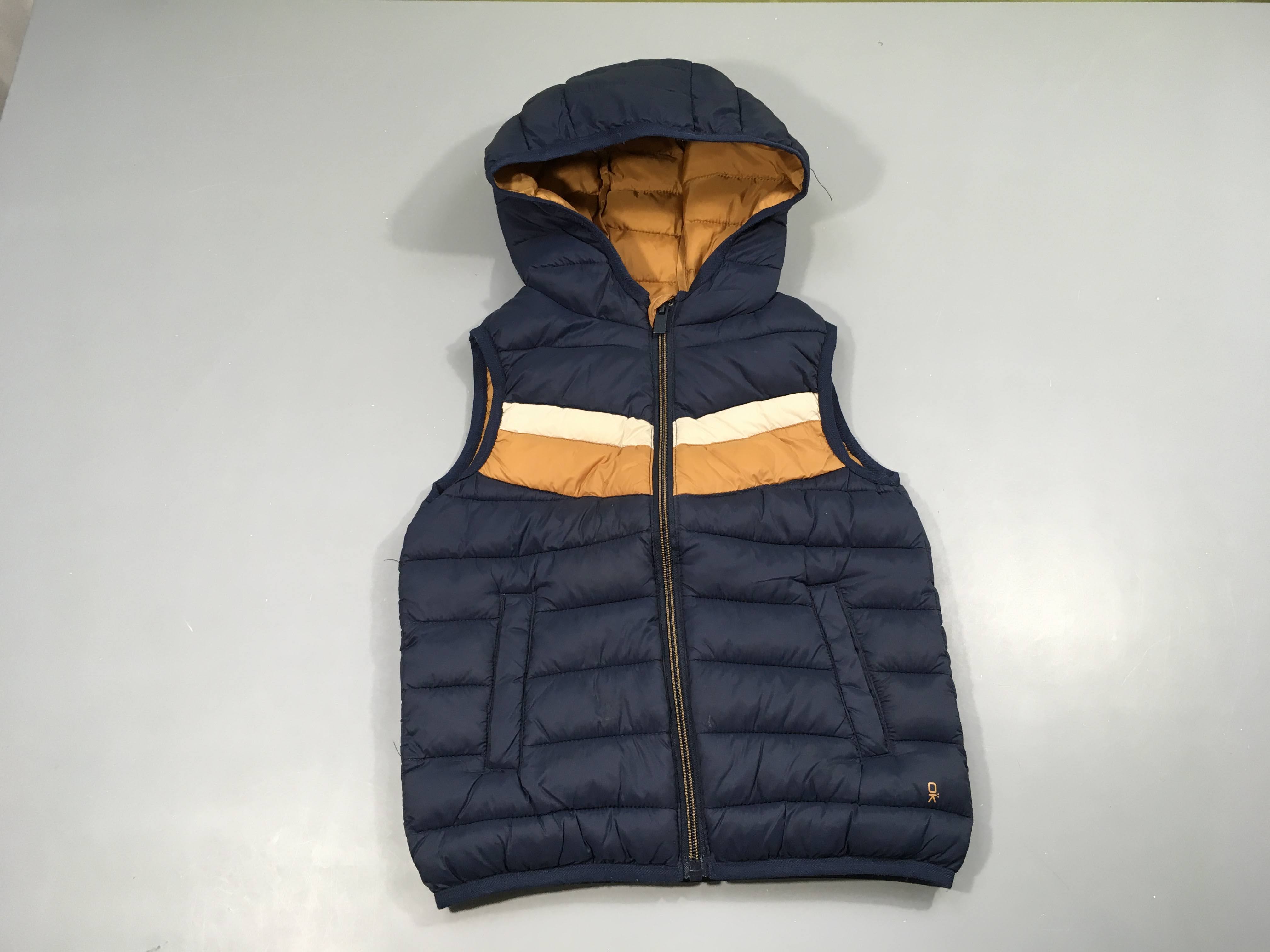 Bodywarmer bleu-brun-beige