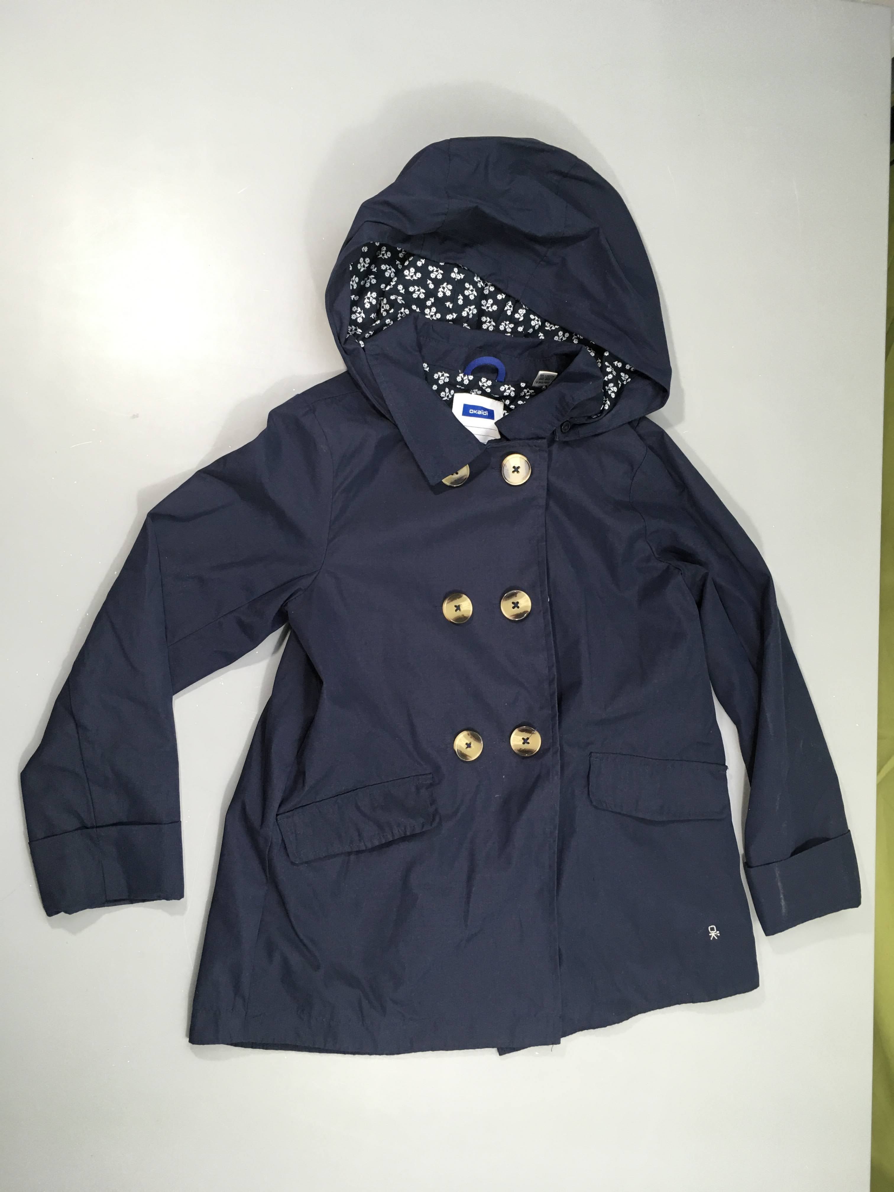 Veste légère à capuche amovible bleu foncé