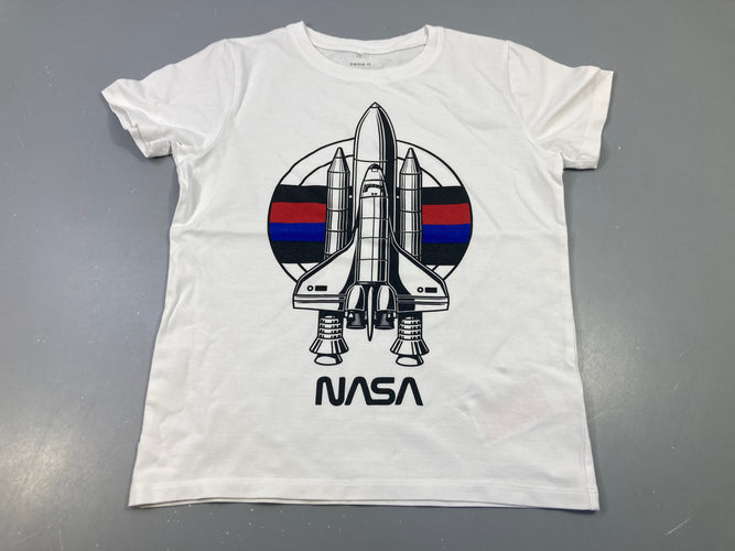 T-shirt m.c blanc , fusée, moins cher chez Petit Kiwi