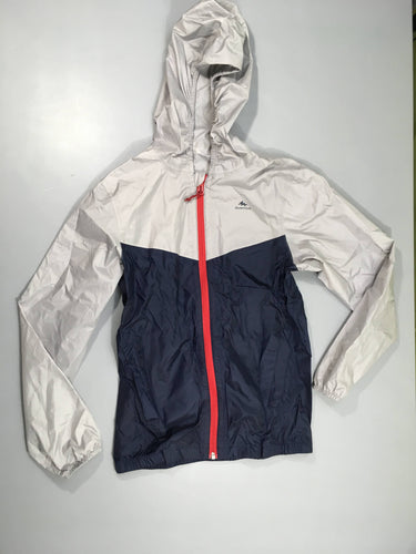 Veste style k-way bleu/gris quechua à capuche, moins cher chez Petit Kiwi