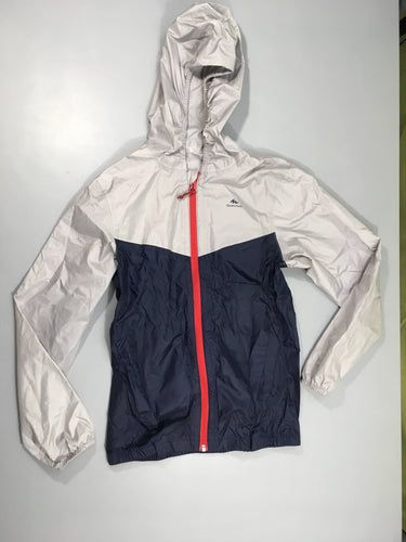 Veste style k-way bleu/gris quechua à capuche, moins cher chez Petit Kiwi