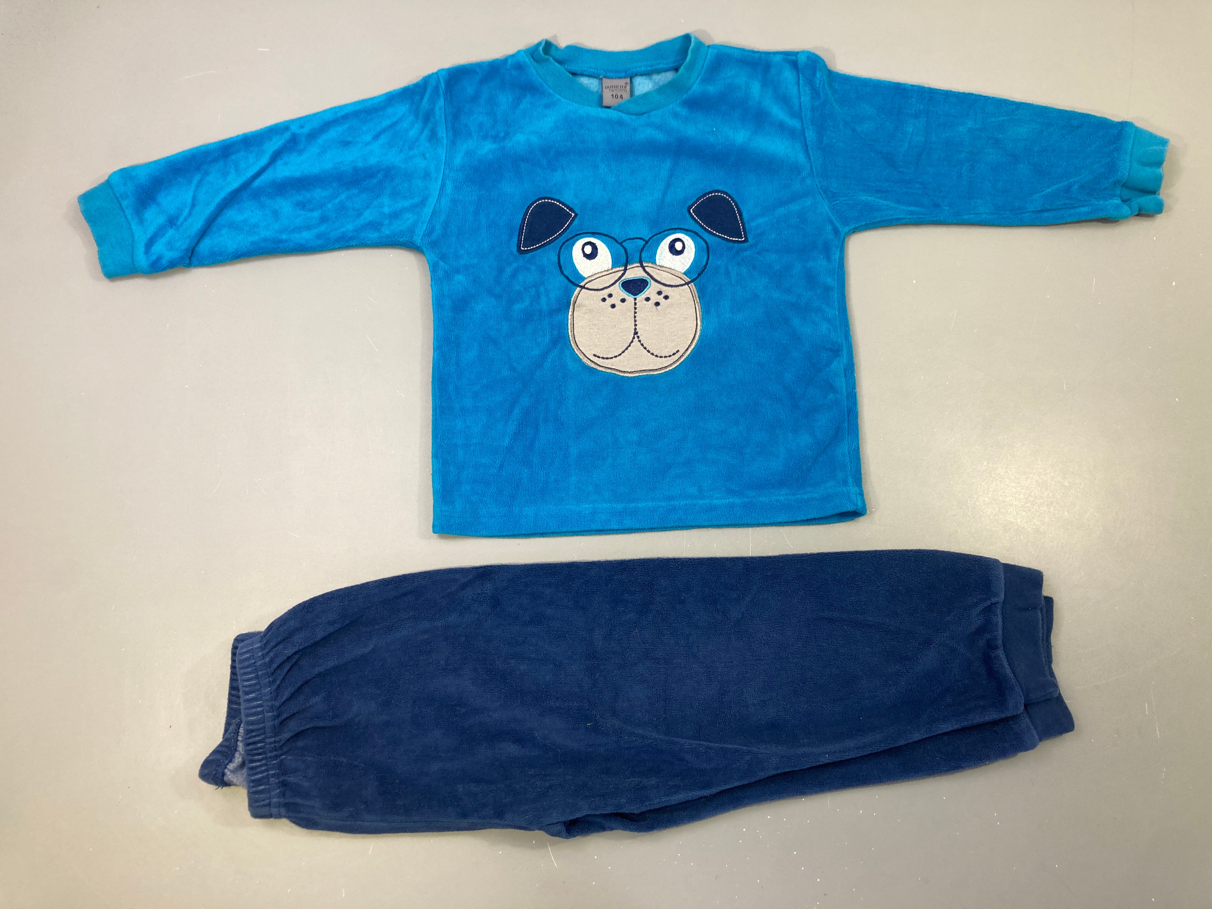 Pyjama velours bleu chien