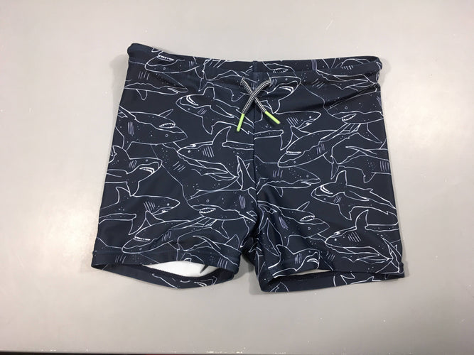Maillot boxer bleu foncé requins, moins cher chez Petit Kiwi