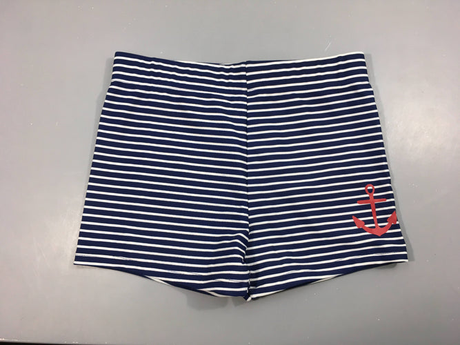 Maillot boxer bleu foncé rayé blanc encre, moins cher chez Petit Kiwi