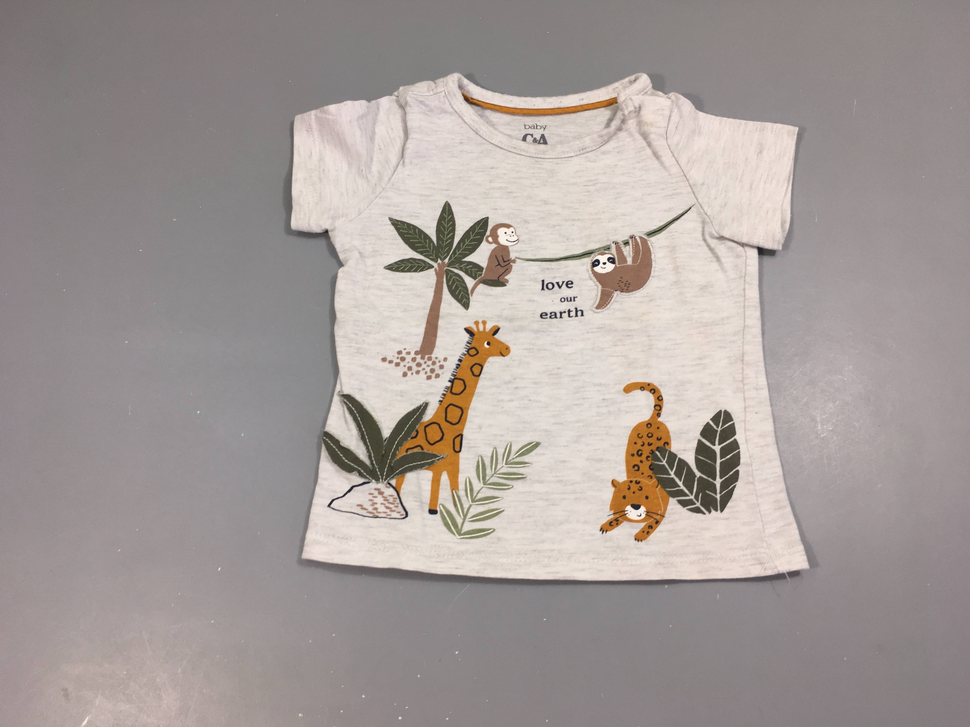 T-shirt m.c gris chiné animaux savane