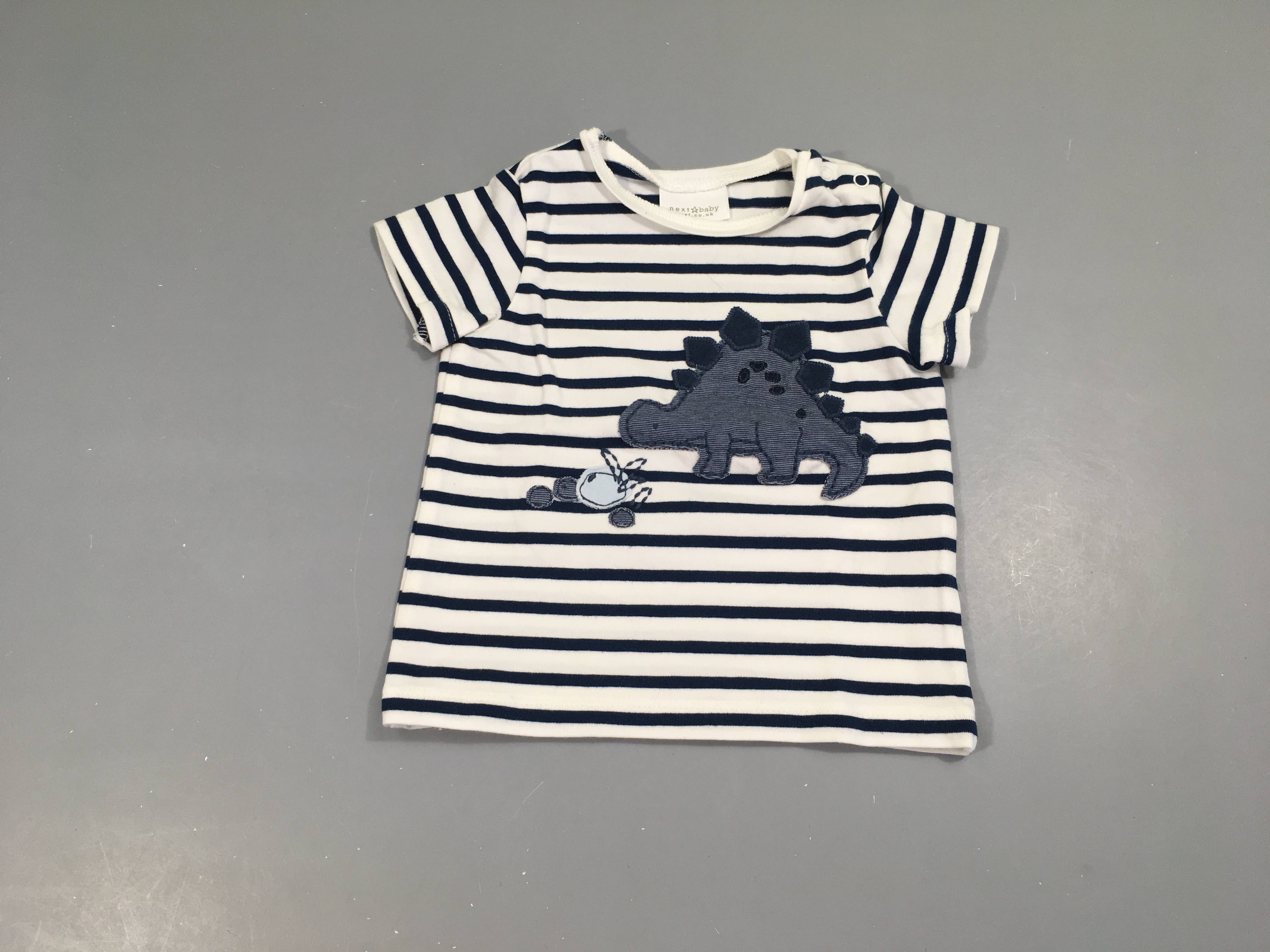 T-shirt m.c blanc rayé bleu dino