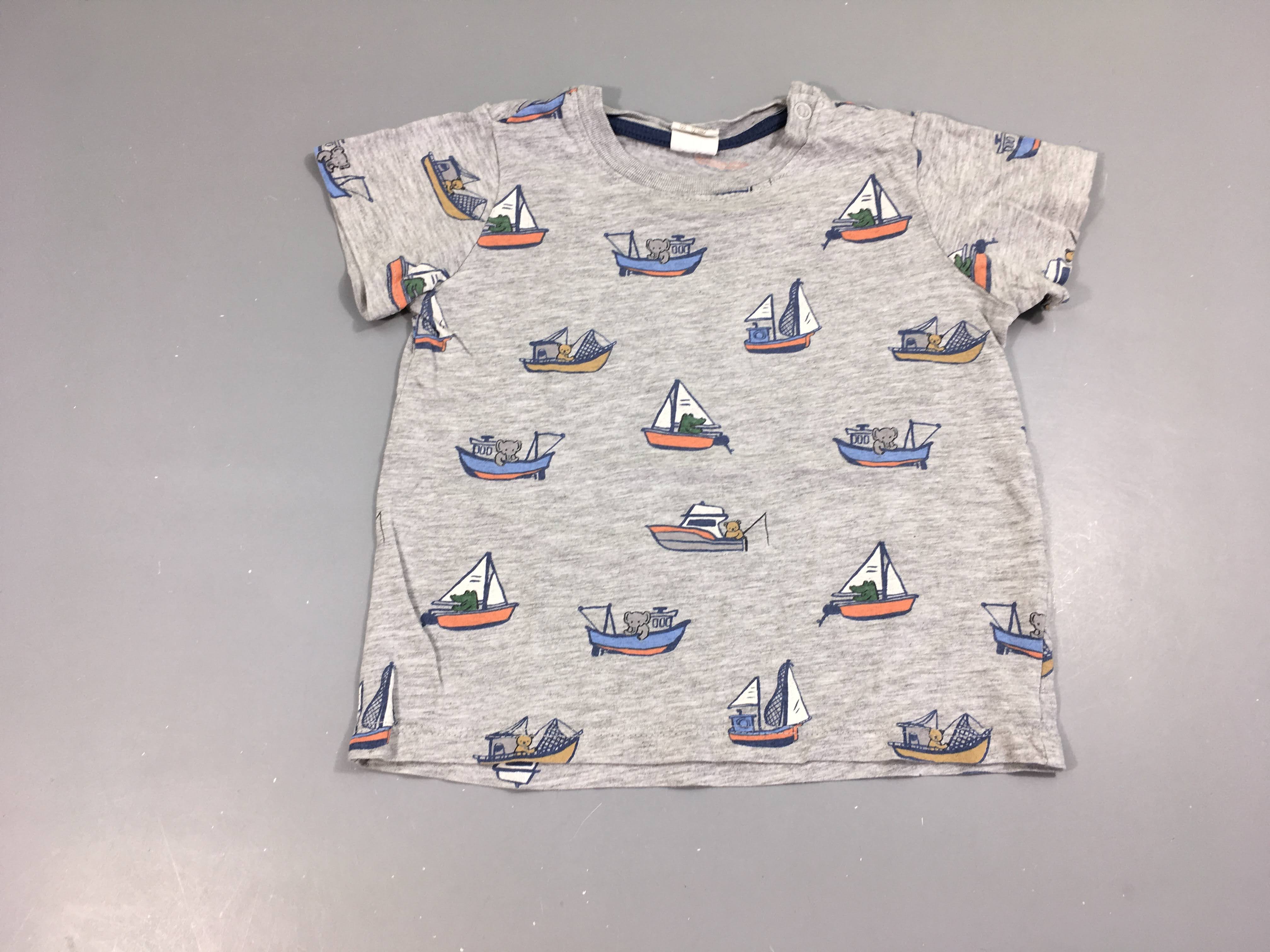 T-shirt m.c gris chiné bateux