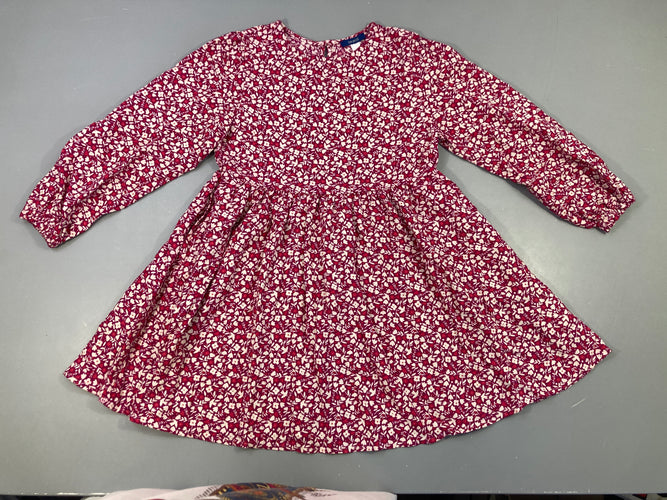Robe m.l rose fleurs blanches, moins cher chez Petit Kiwi