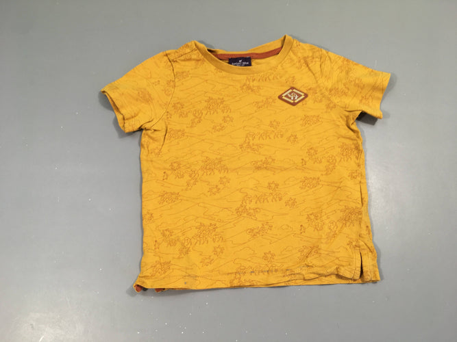 T-shirt m.c jaune désert chamaux, moins cher chez Petit Kiwi