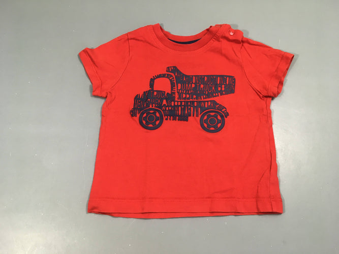 T-shirt m.c rouge Truck texturé, moins cher chez Petit Kiwi