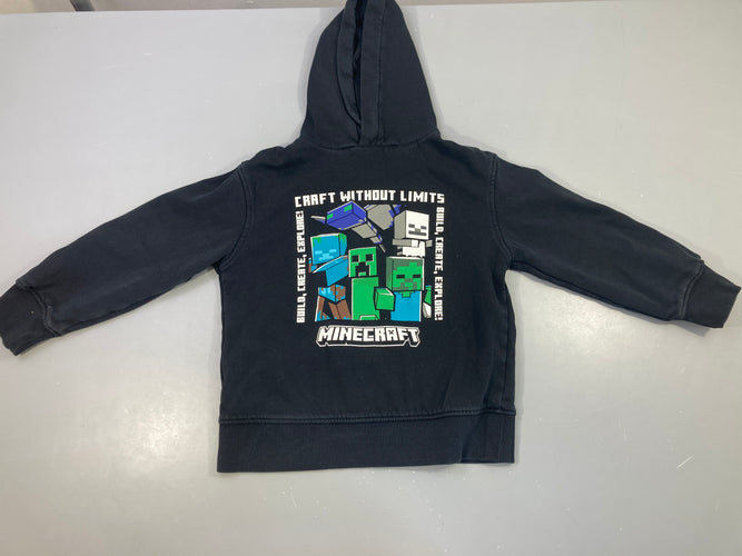 Sweat à capuche noir Minecraft, moins cher chez Petit Kiwi