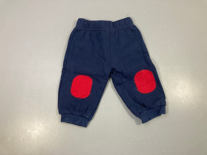 Pantalon de training bleu foncé  rouges genoux, moins cher chez Petit Kiwi