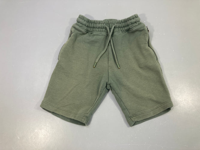 Short molleton kaki poches zippées, moins cher chez Petit Kiwi