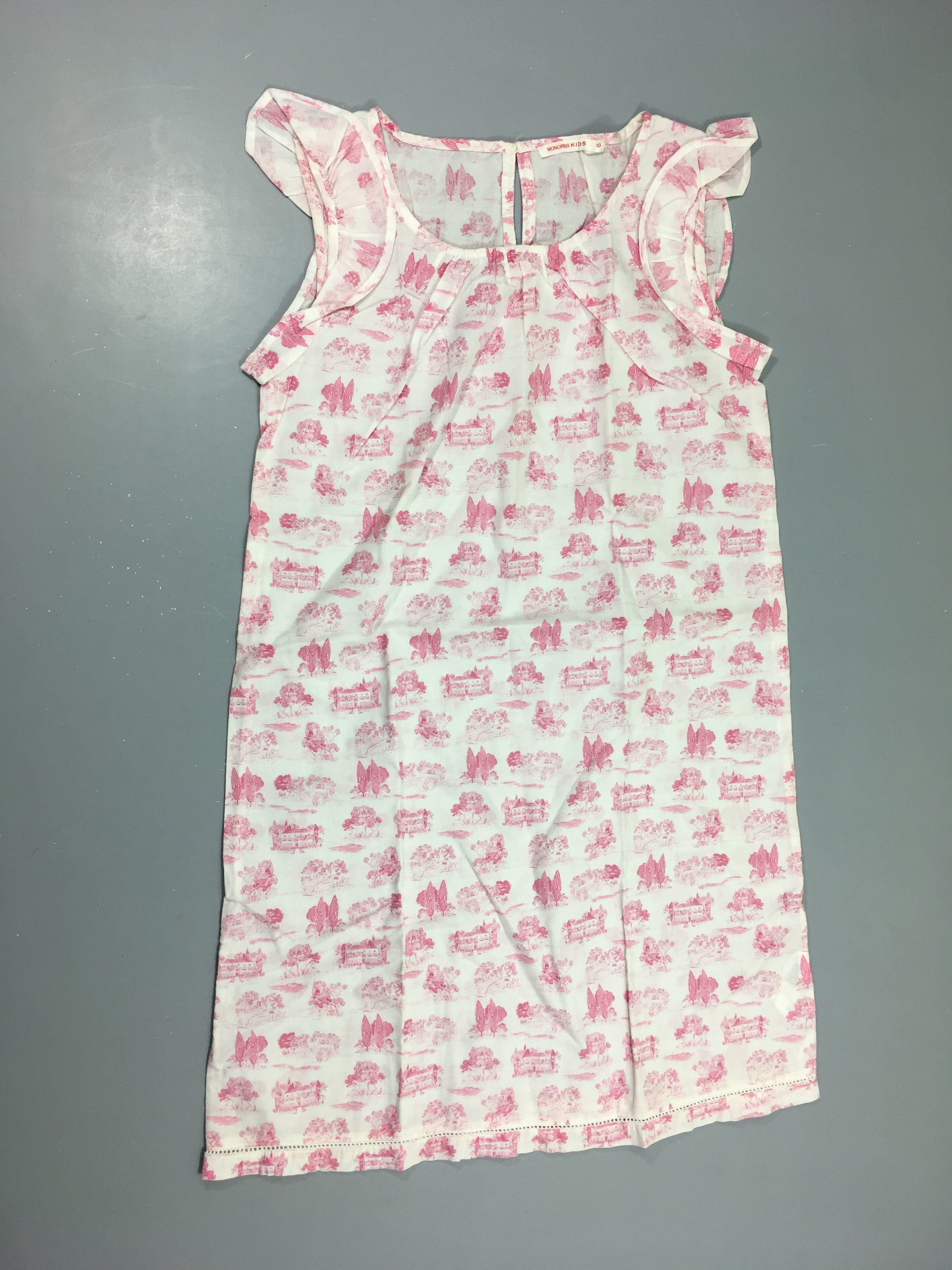 Robe s.m blanc motifs roses