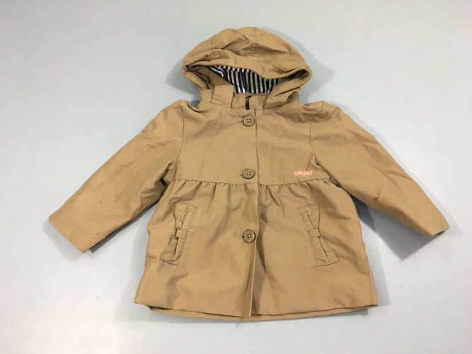 Veste légère à capuche taupe, moins cher chez Petit Kiwi