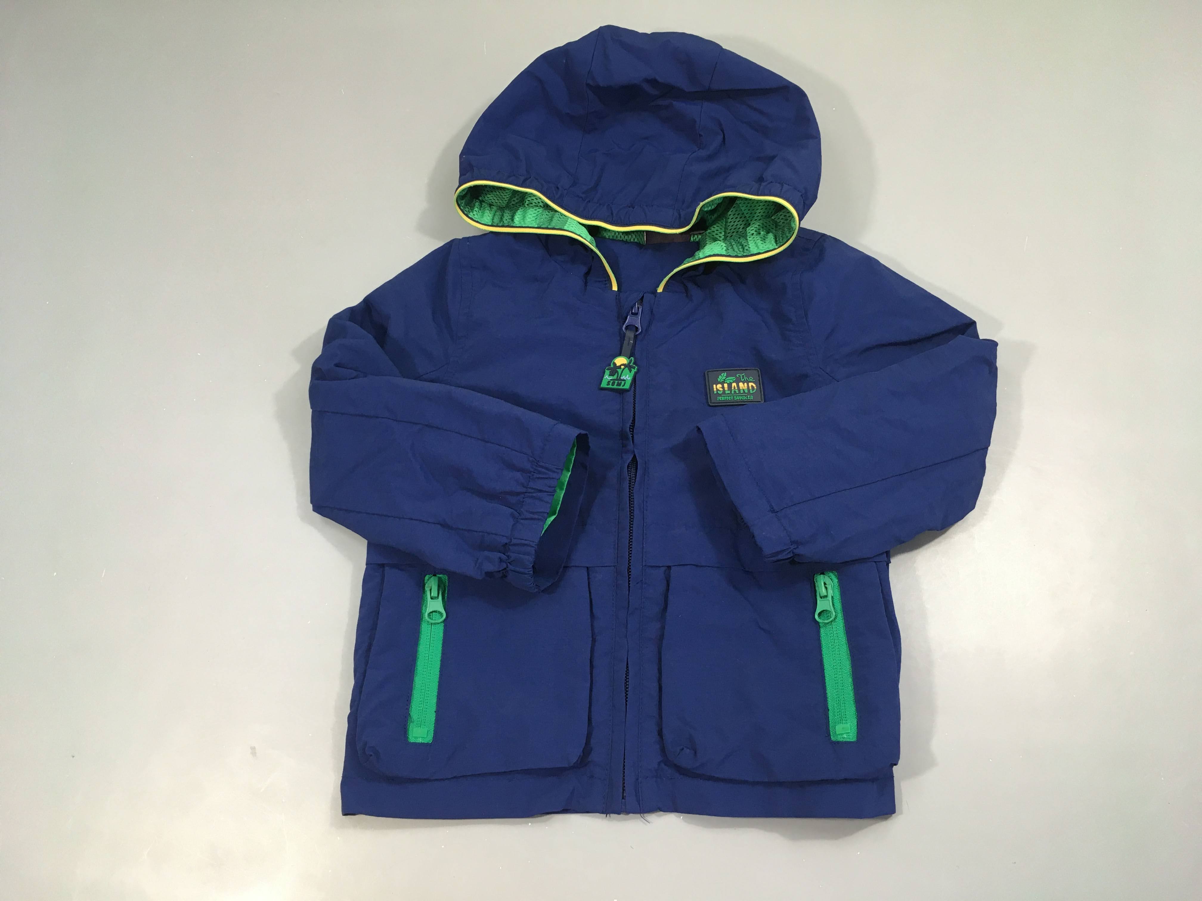 Veste à capuche coupe-vent bleu foncé Island