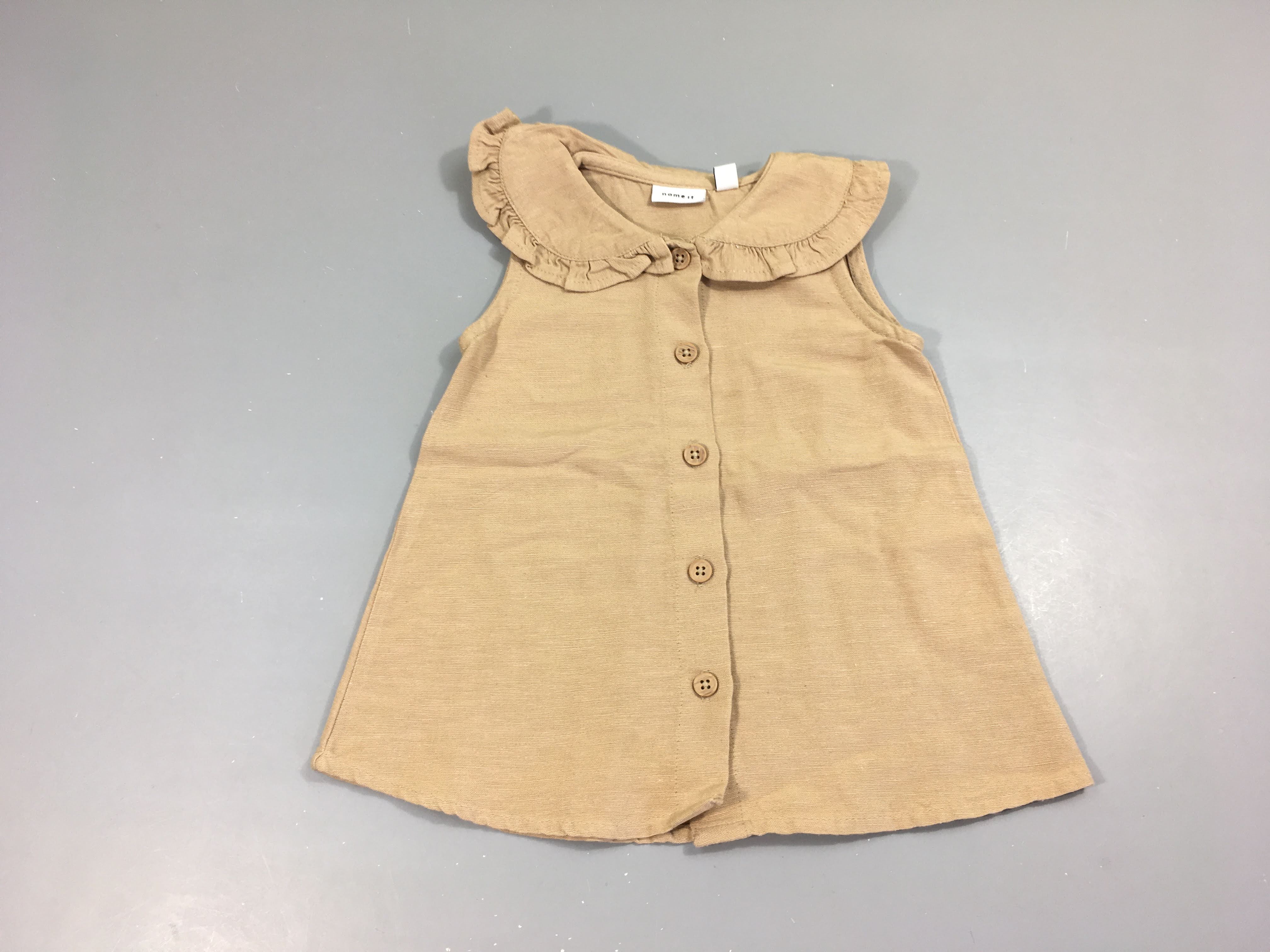 Robe s.m beige col 15%Lin