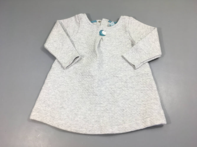 Robe m.l molleton texturé gris oiseau, moins cher chez Petit Kiwi