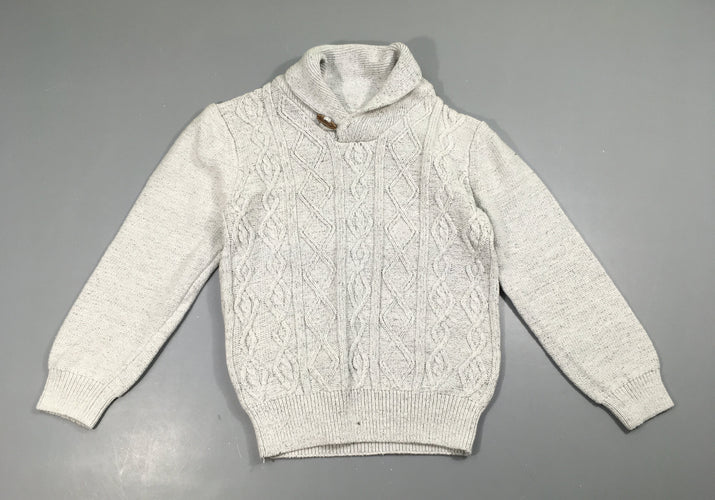 Pull col châle gris, moins cher chez Petit Kiwi