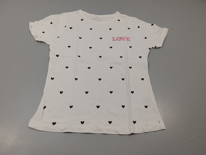 T-shirt m.c blanc , coeurs noirs "Love ", moins cher chez Petit Kiwi
