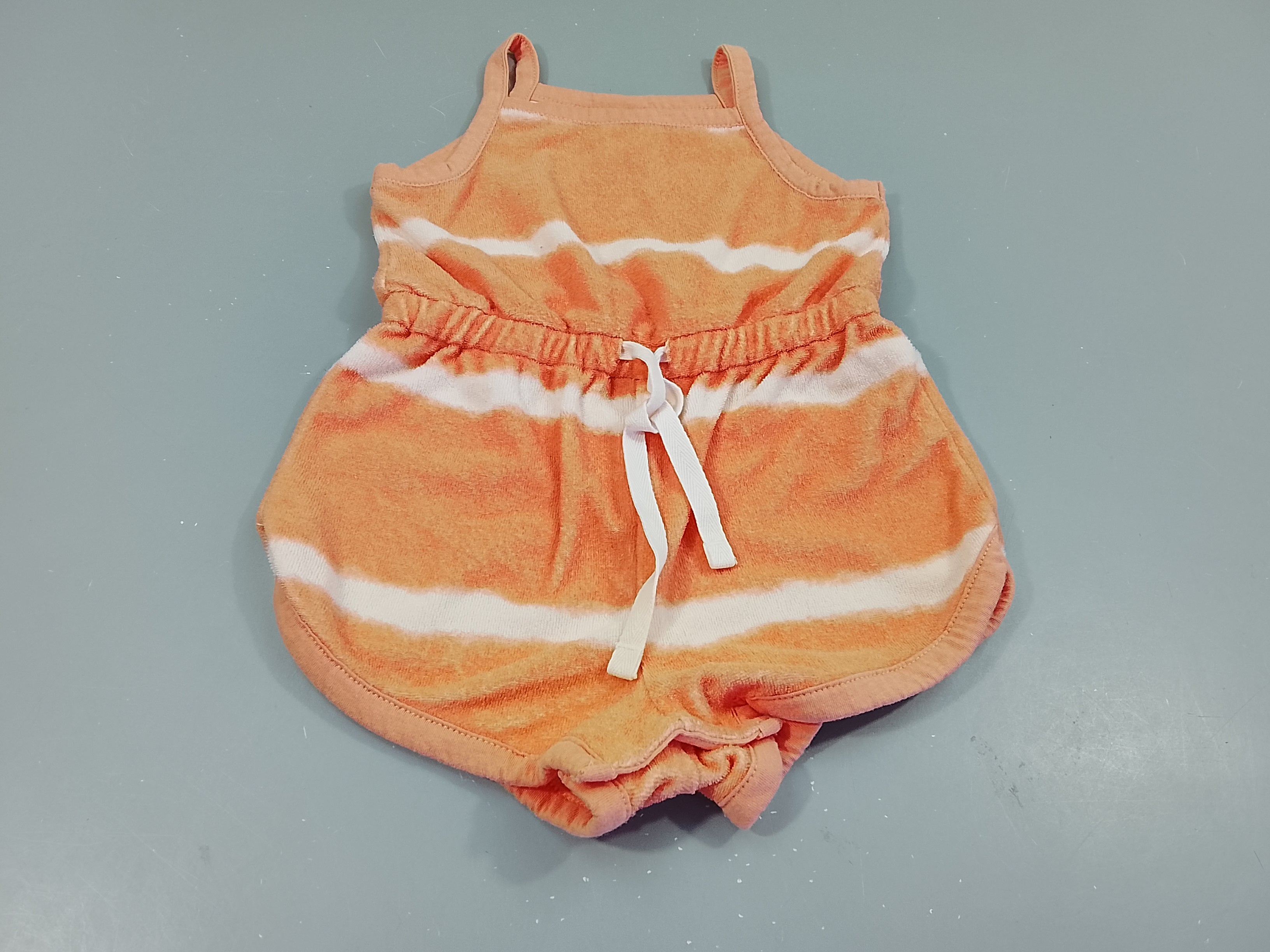 Combishort  éponge orange et blanc, taille élastique