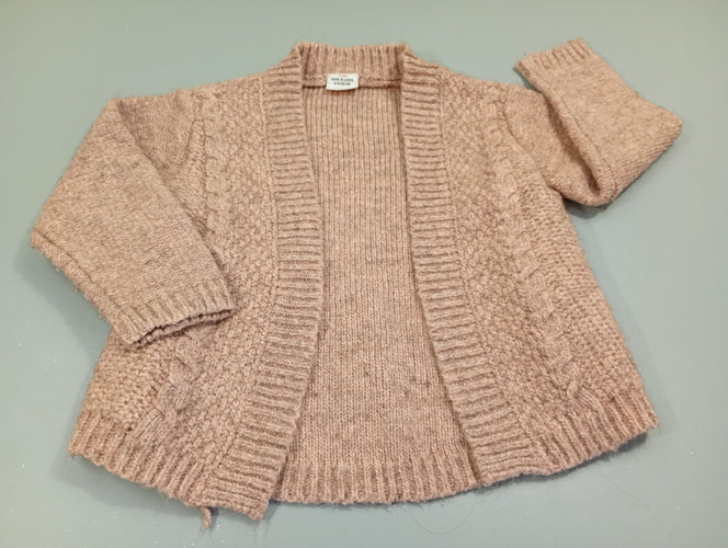 Gilet mailles vieux rose chiné. Un peu bouloché, moins cher chez Petit Kiwi