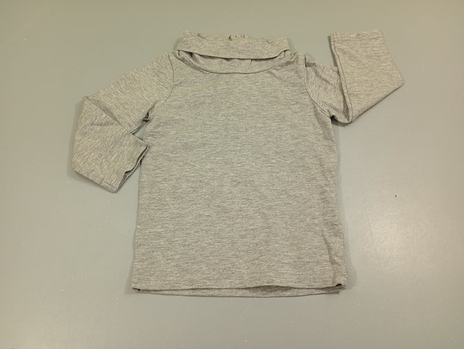 T-shirt m.l gris flammé à col roulé, moins cher chez Petit Kiwi