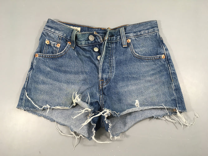 Short en jean bas effiloché, 501, moins cher chez Petit Kiwi
