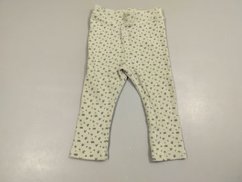 Legging vert  clair texturé motifs feuilles