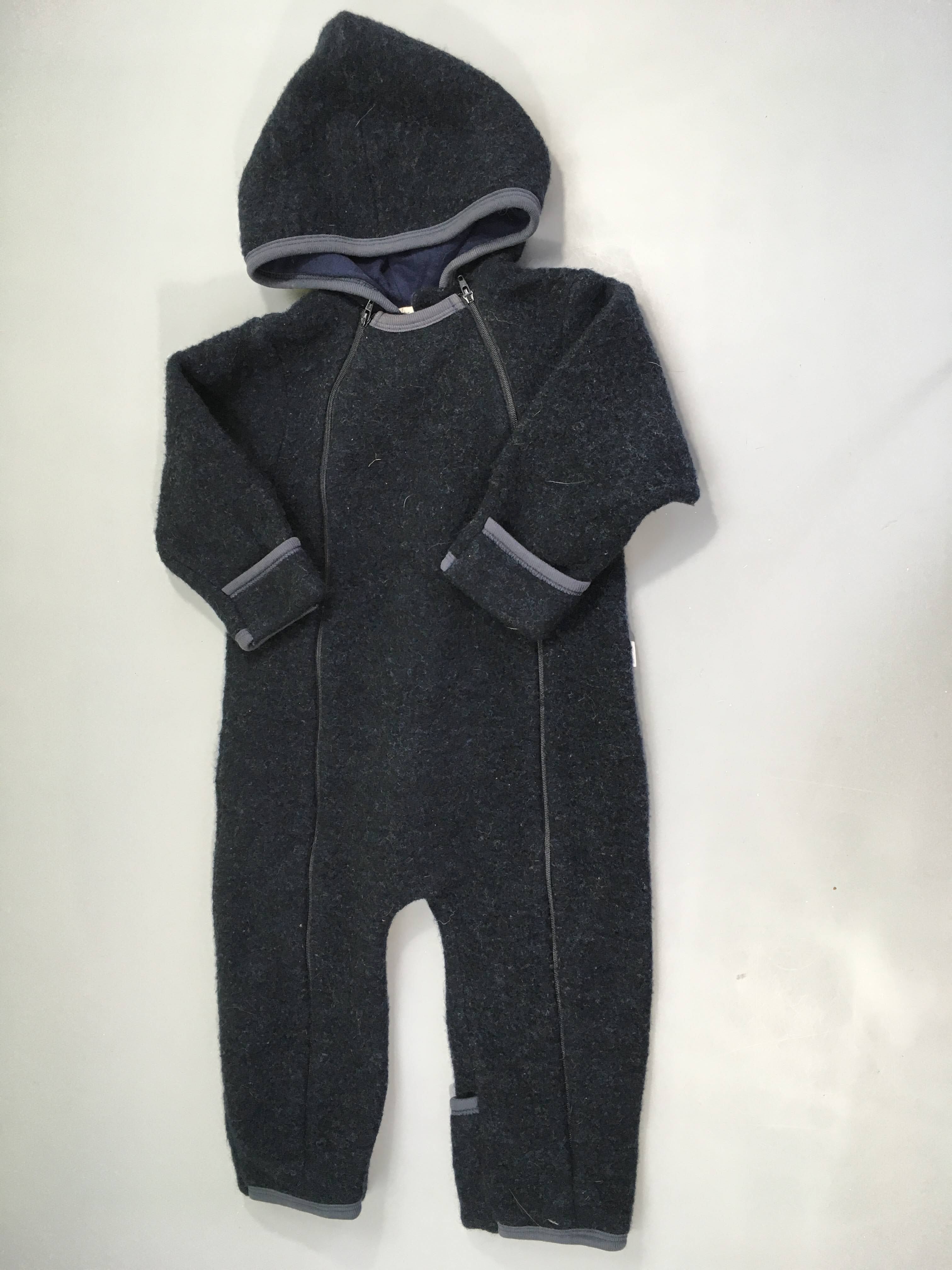 Combinaison bleu marine 100% laine à capuche Lobio