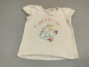 T-shirt m.c blanc oiseau 