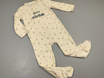 Pyjama velours écru motifs avions 