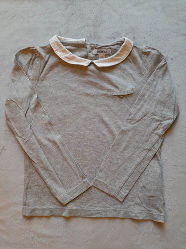 T-shirt m.l gris col blanc - à repasser, moins cher chez Petit Kiwi