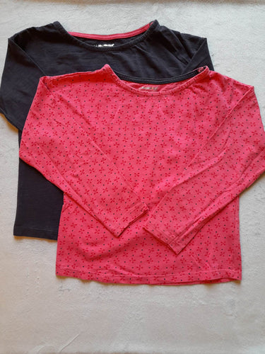2 T-shirt m.l. bleu et rose - à repasser, moins cher chez Petit Kiwi