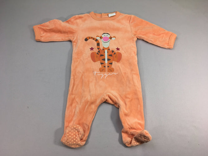 Pyjama velours orange Tigrou, moins cher chez Petit Kiwi