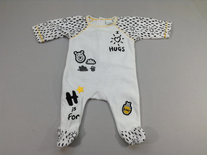 Pyjama velours blanc Winnie, moins cher chez Petit Kiwi